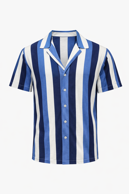 Striped Blue , Navy & White Shirt