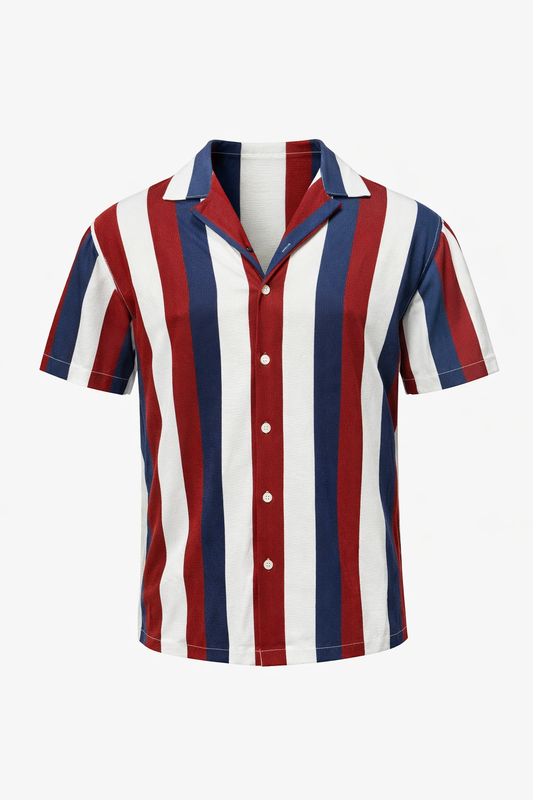 Striped Shirt With Red, White & Blue