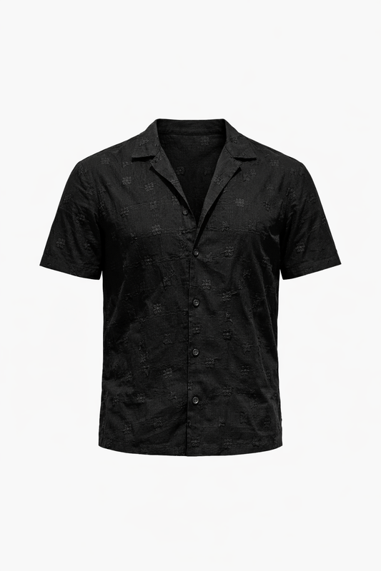 Patterned Black Shirt