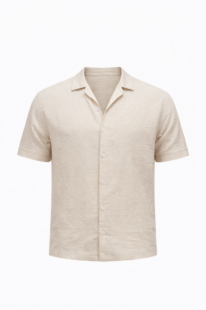 Cream Half Sleeve Shirt