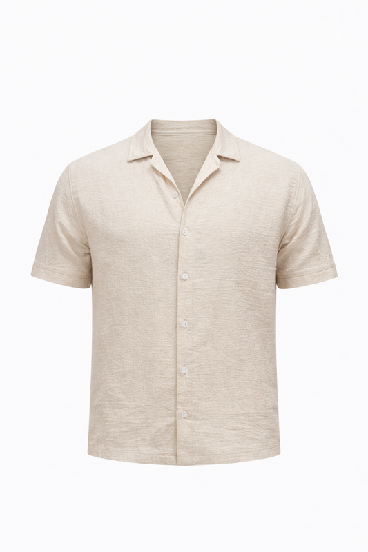 Cream Half Sleeve Shirt