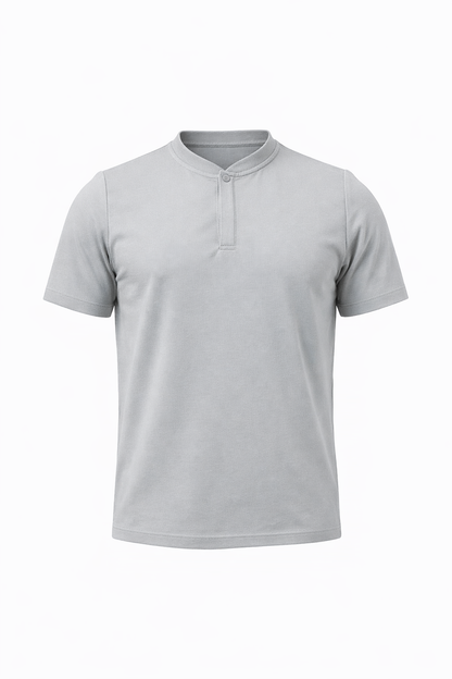 Light Grey Half Zip T-Shirt