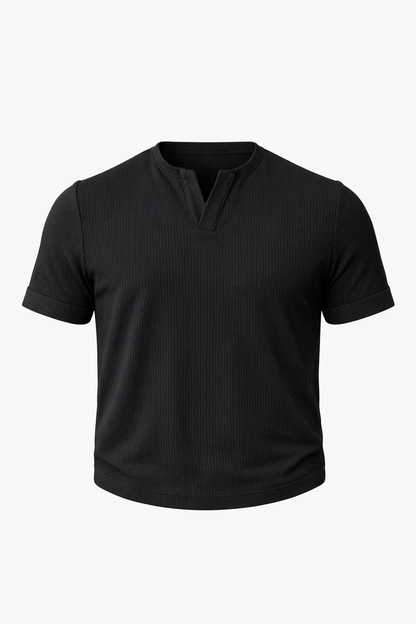 Black V Cut Neck T-Shirt