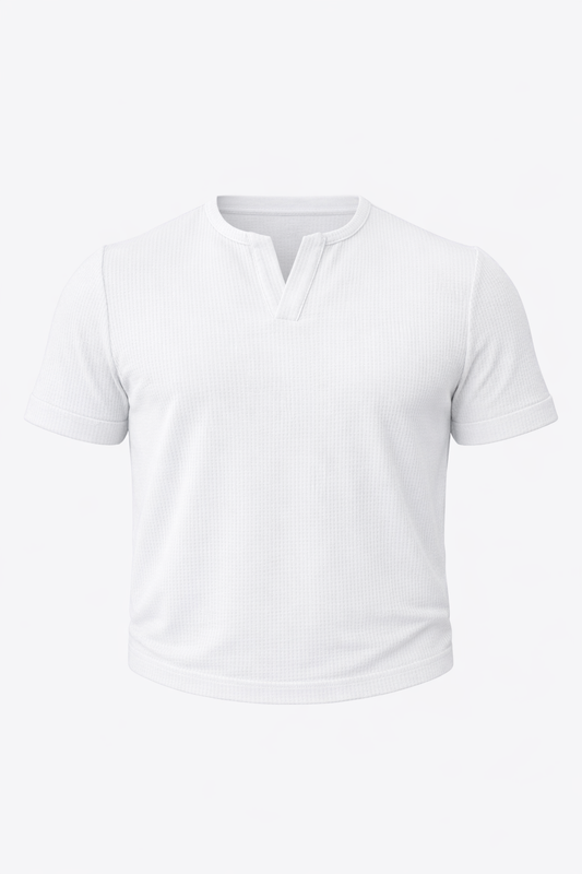 White V Cut Neck T-Shirt