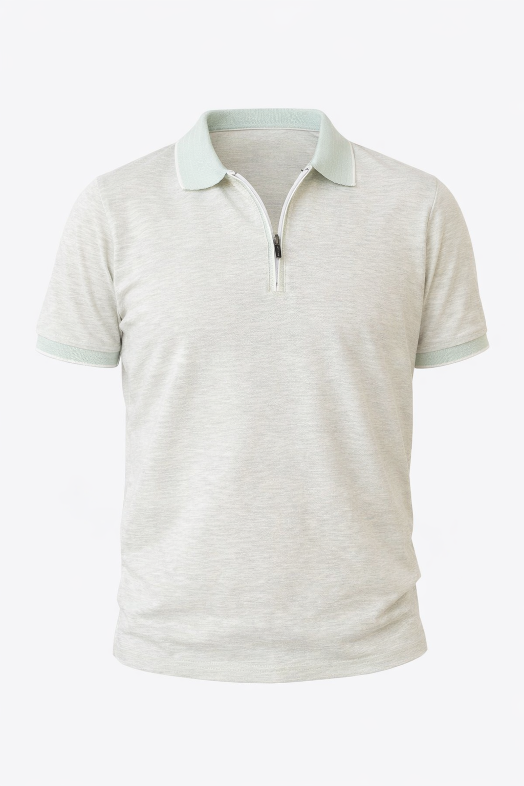 Light Mint Half Zip Polo