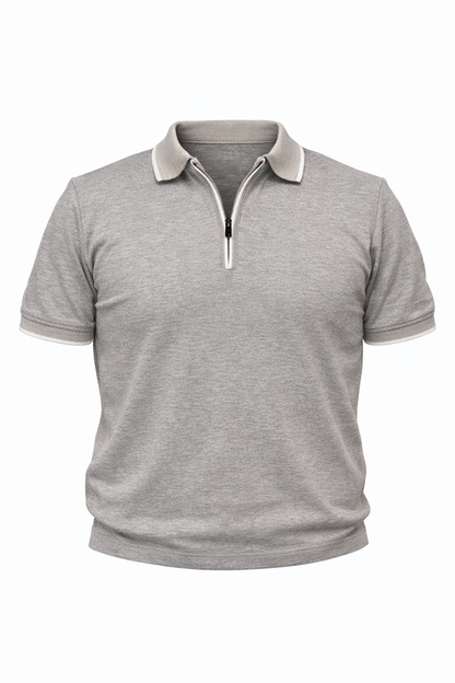 Grey Half Zip Polo