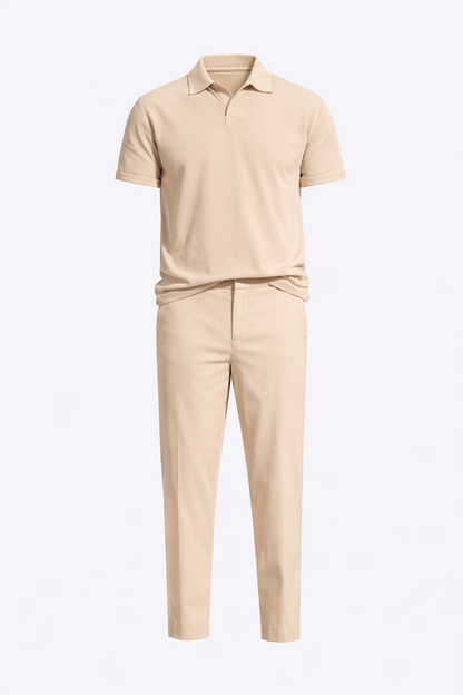 Beige Polo Set