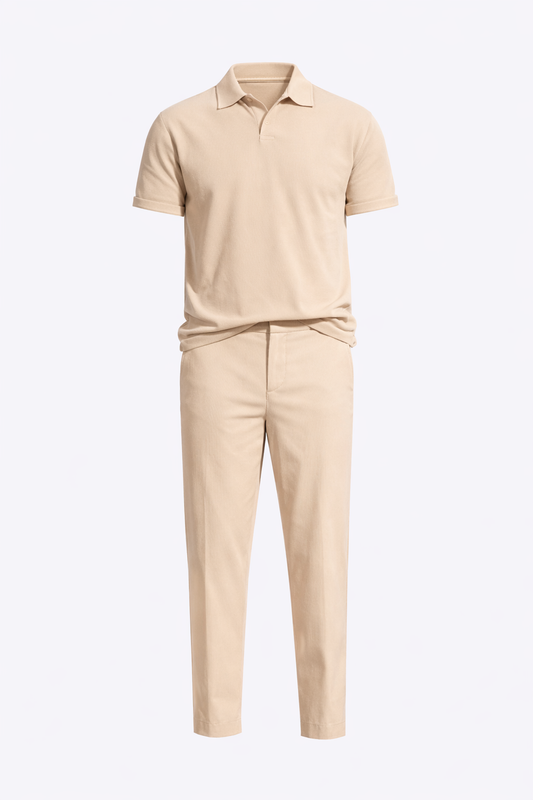 Beige Polo Set