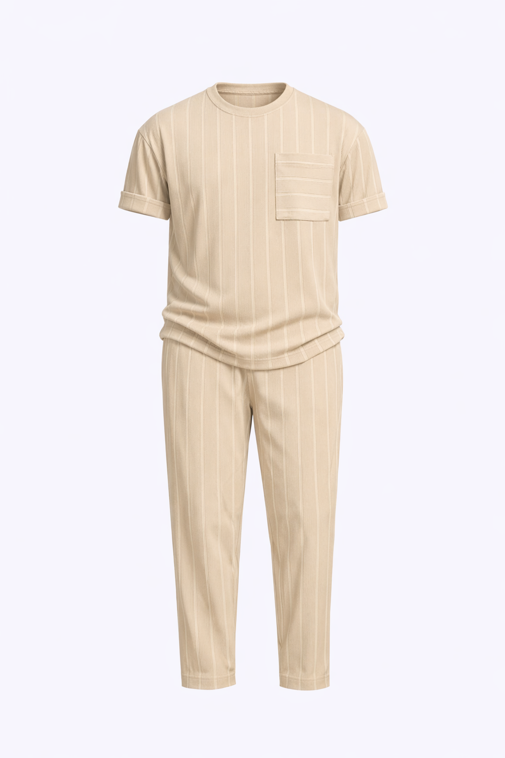 Beige T-Shirt Set