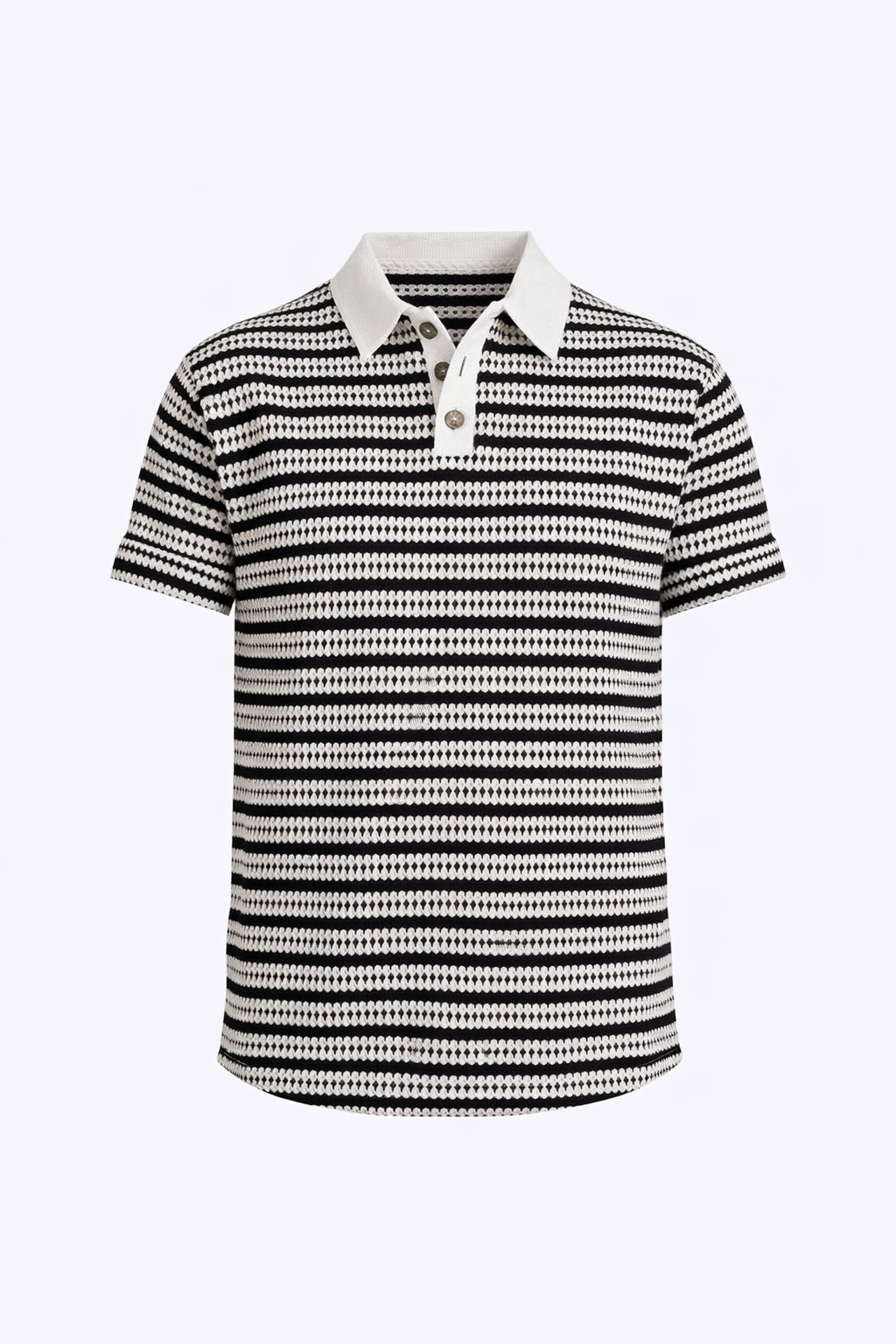 Black & White Striped Polo
