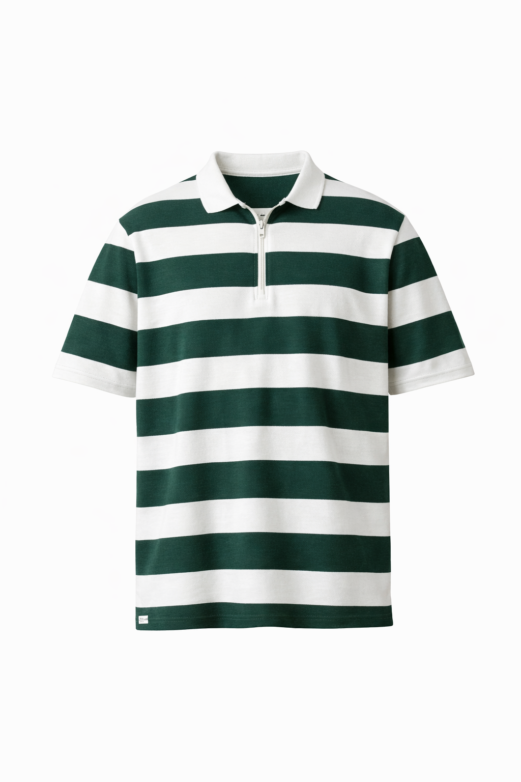 White & Black Striped Polo