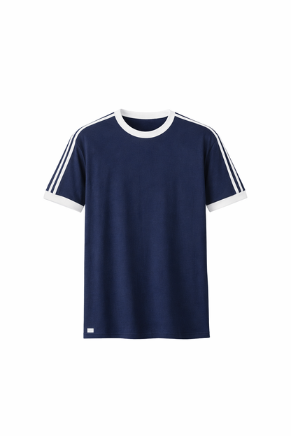 Navy Blue Round Neck & Pants Set