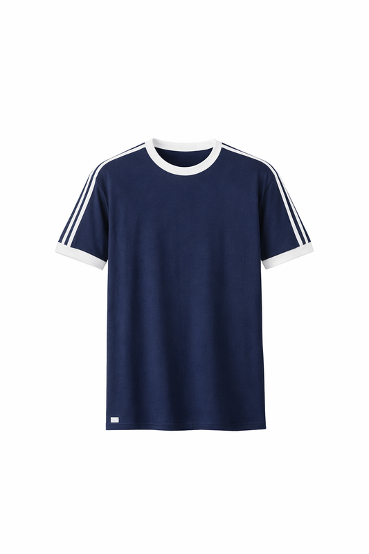Navy Blue Round Neck & Pants Set