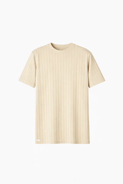 Light Beige Round Neck T-Shirt