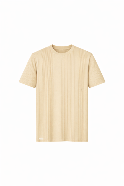 Beige Round Neck T-Shirt