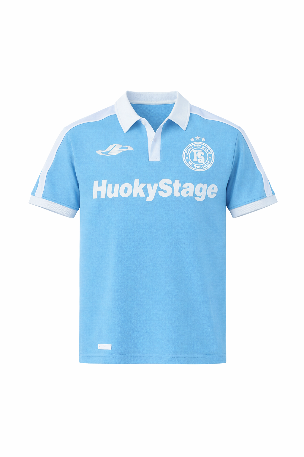 Blue White Neck Polo
