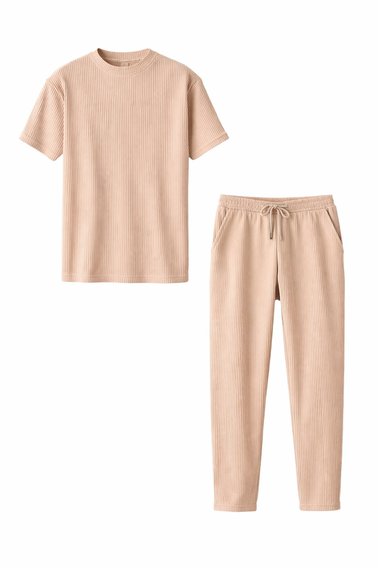 Beige T-shirt Set