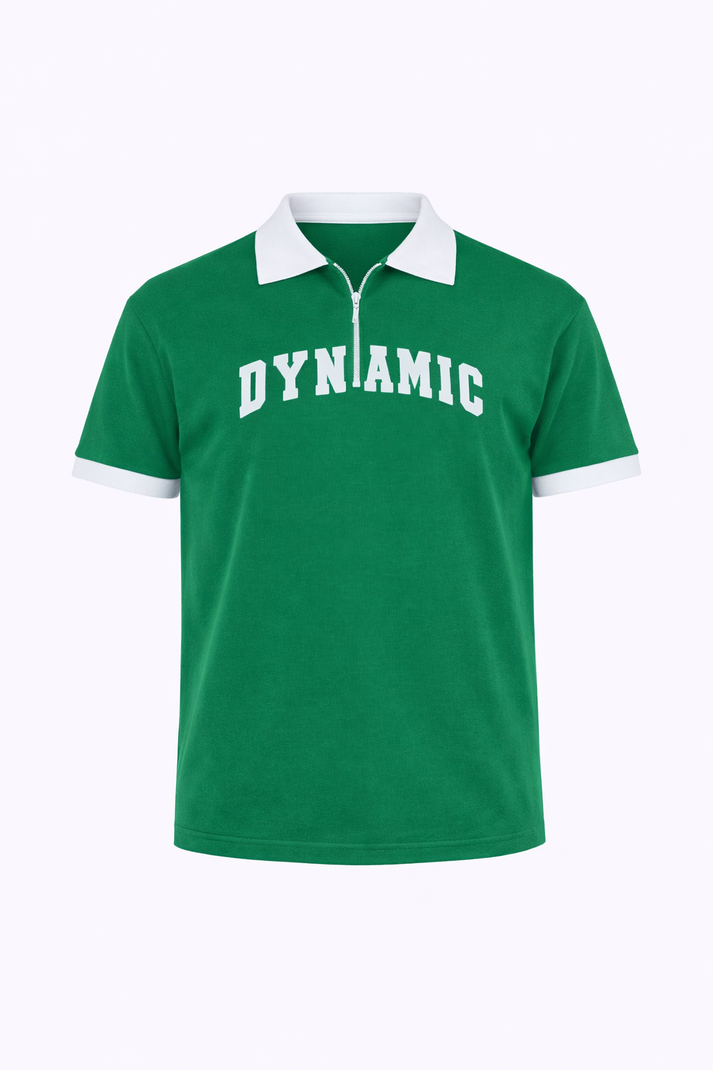 Green Dynamic White Neck Polo