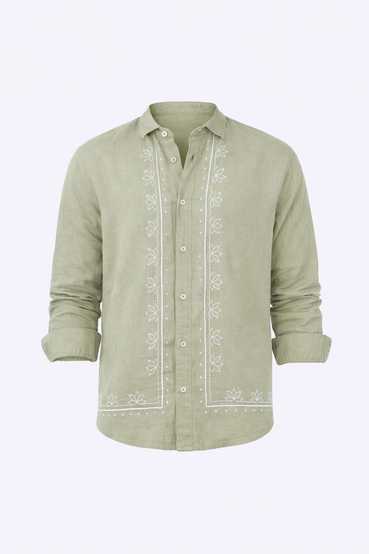 Light Green Patterned Shirt