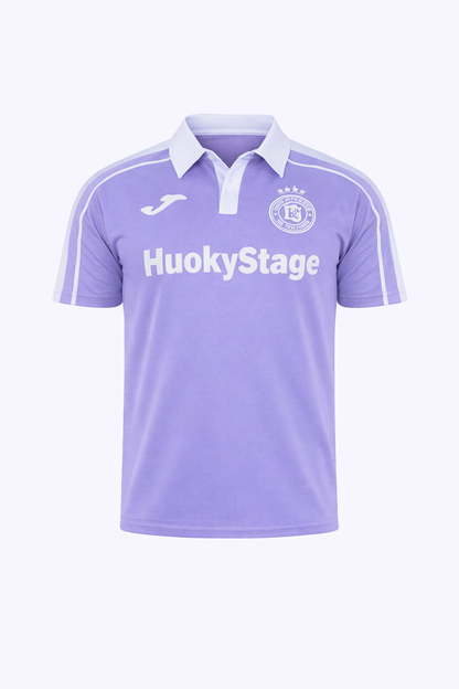 Purple Polo With White Stripes