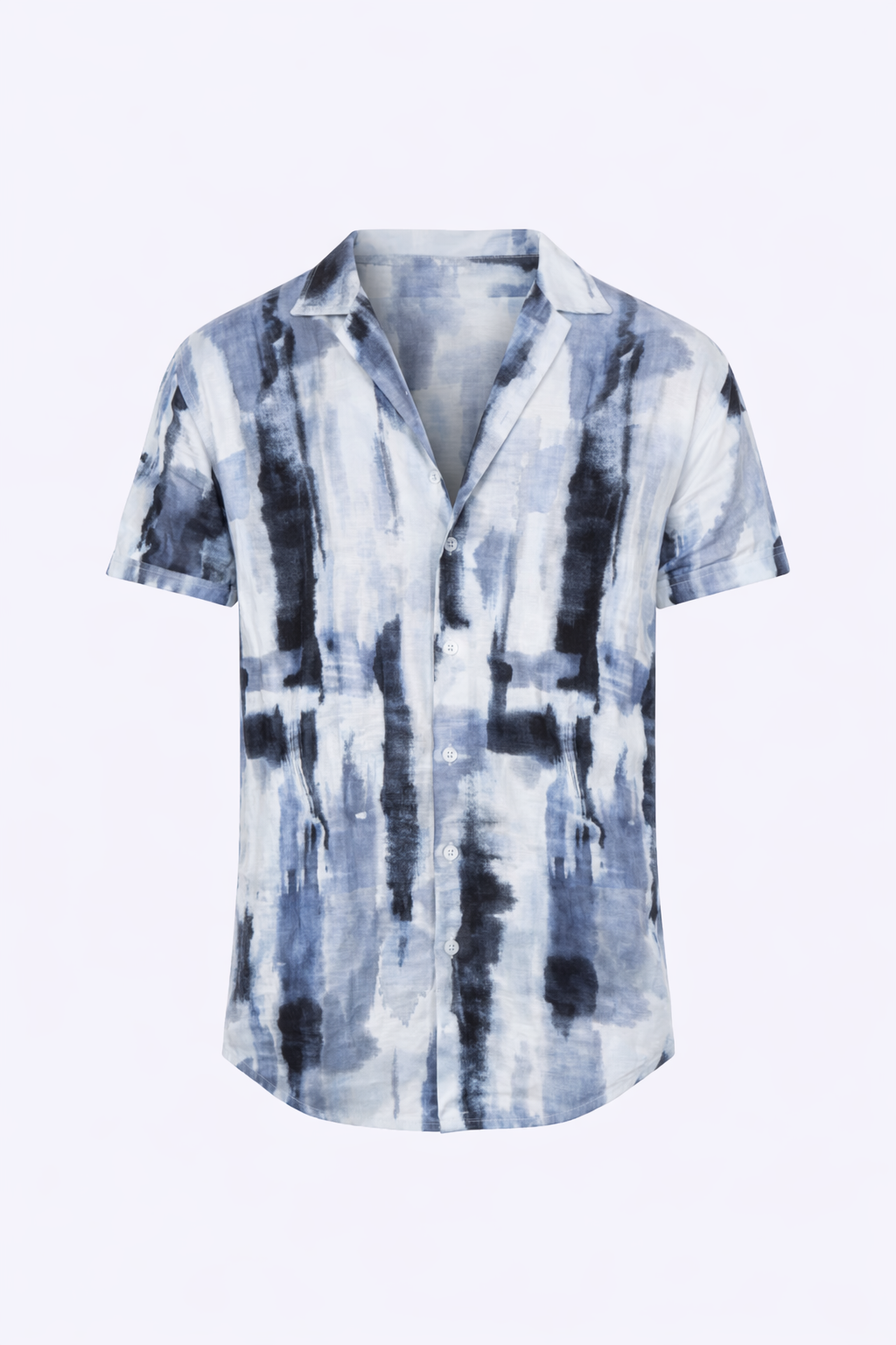 White Shirt With Blue Pattern