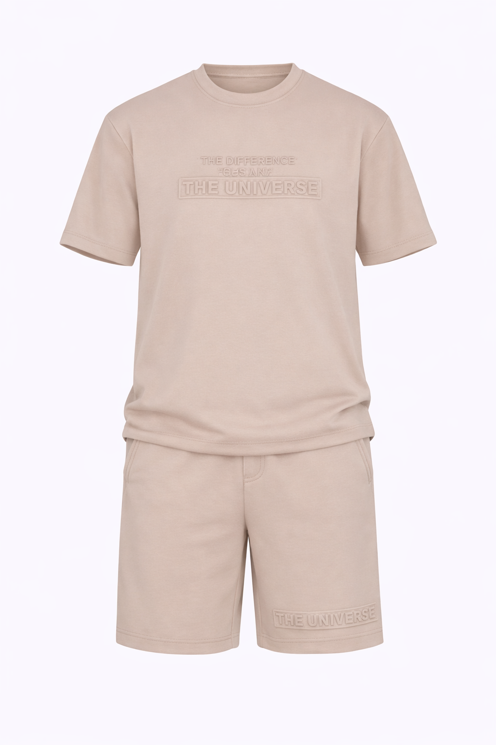 T-Shirt & Short Set In Beige