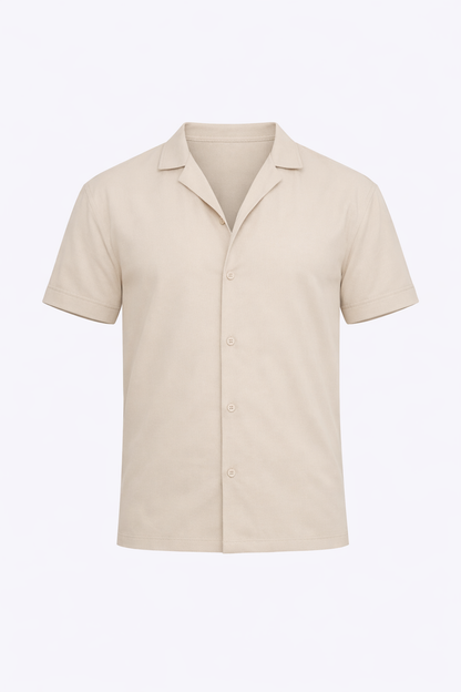 Beige Half Sleeve Shirt