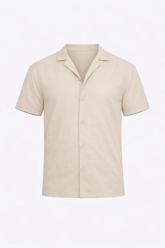 Beige Half Sleeve Shirt