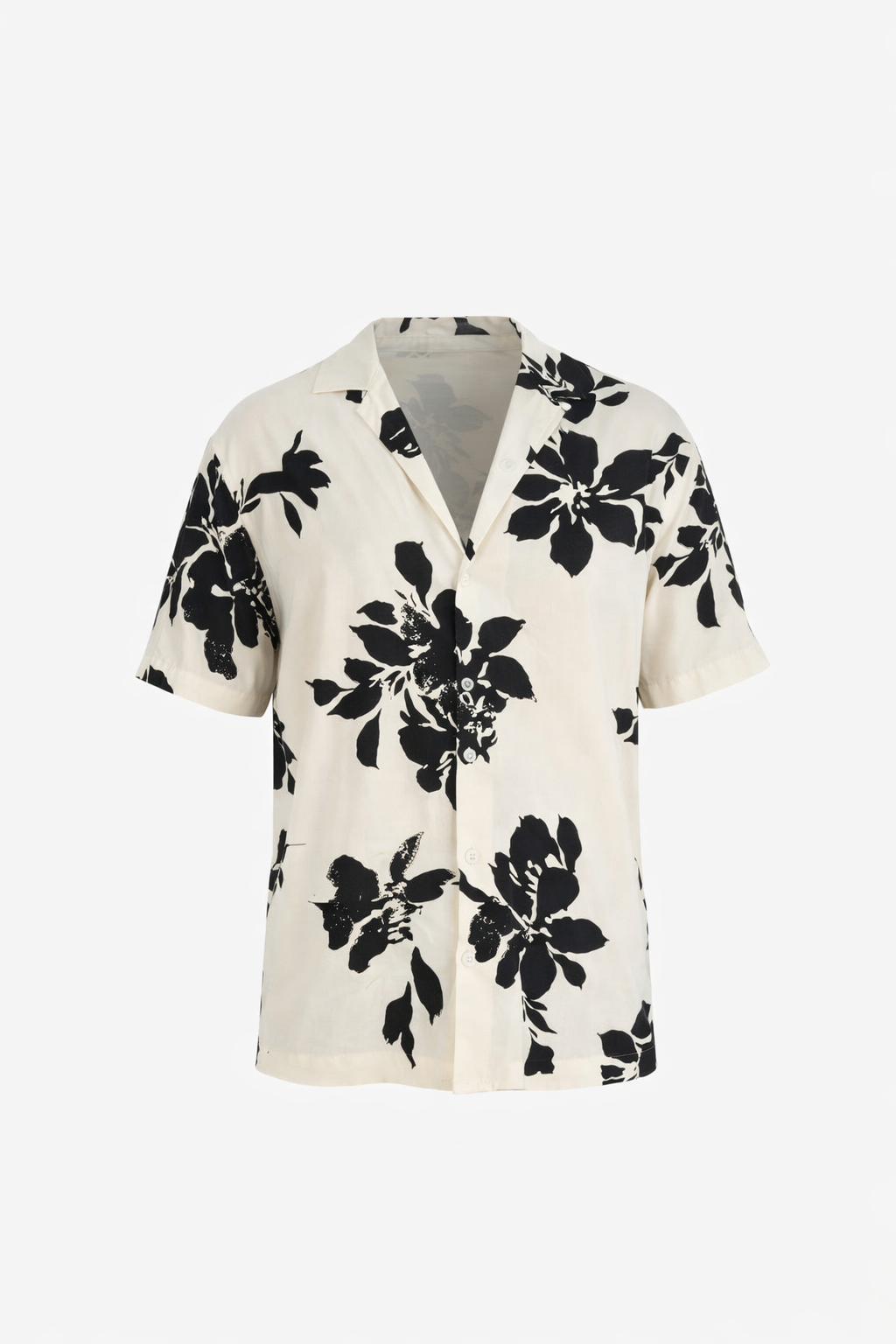 White & Black Floral Shirt