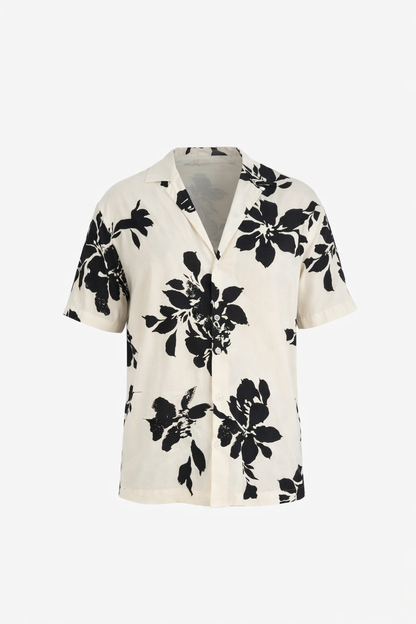 White & Black Floral Shirt
