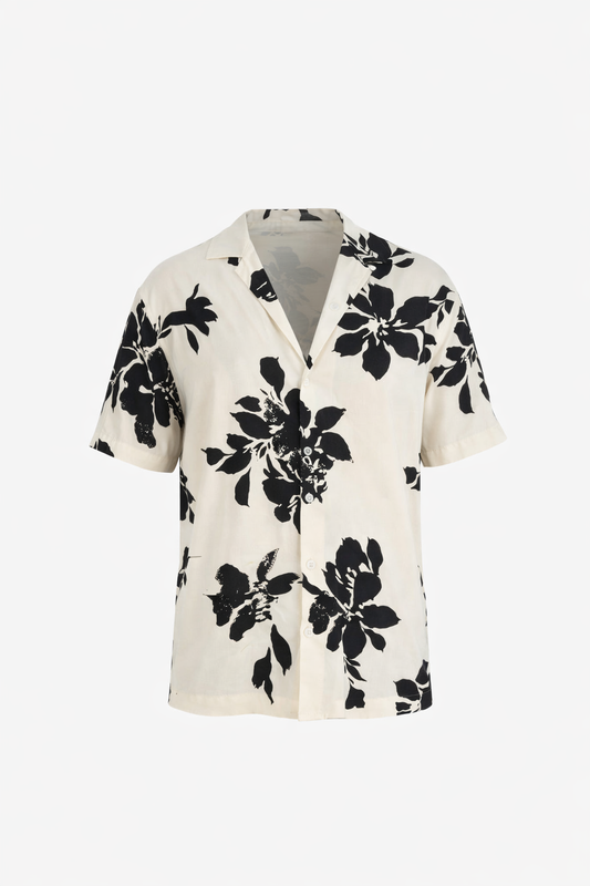 White & Black Floral Shirt