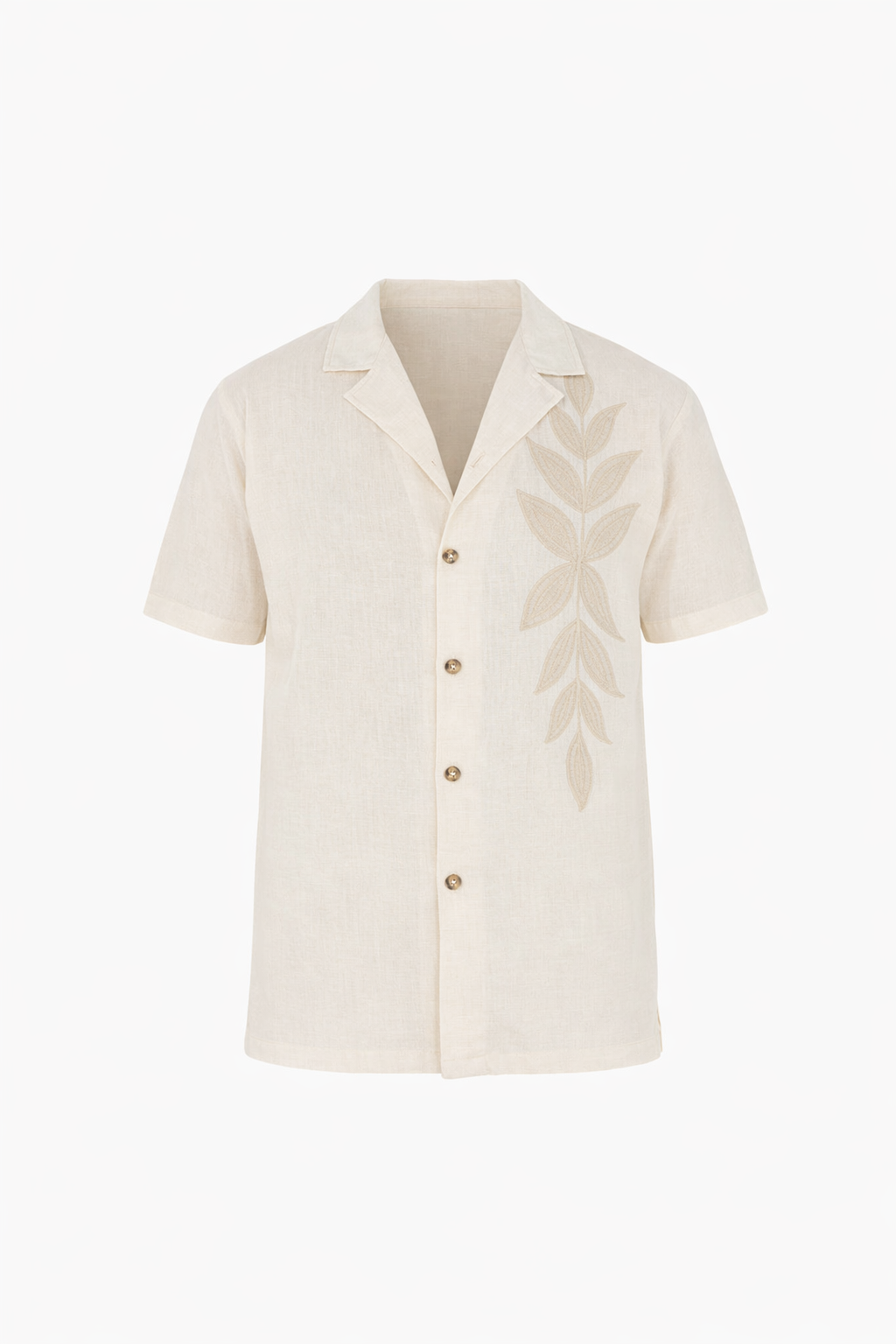 Light Beige Shirt With Floral Pattern