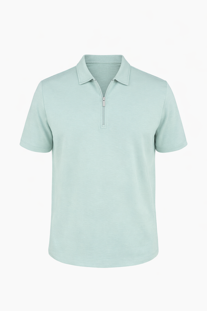 Light Green Half Zip Polo