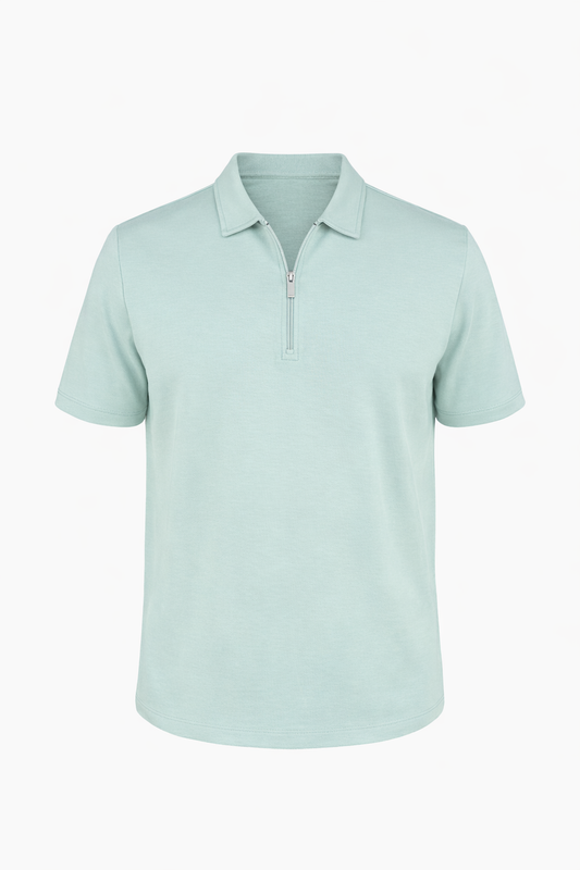 Light Green Half Zip Polo