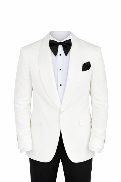 White & Black Tuxedo Suit