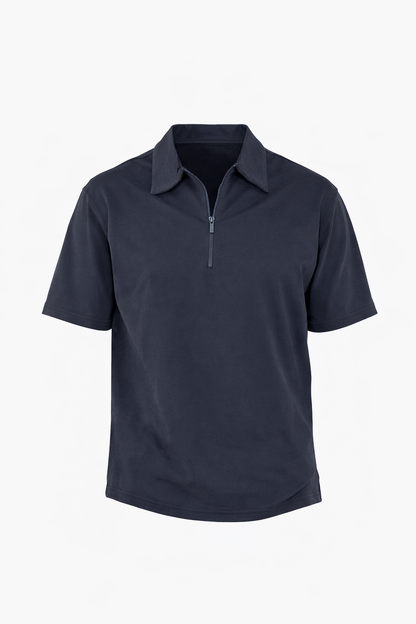 Black Half Zip Polo