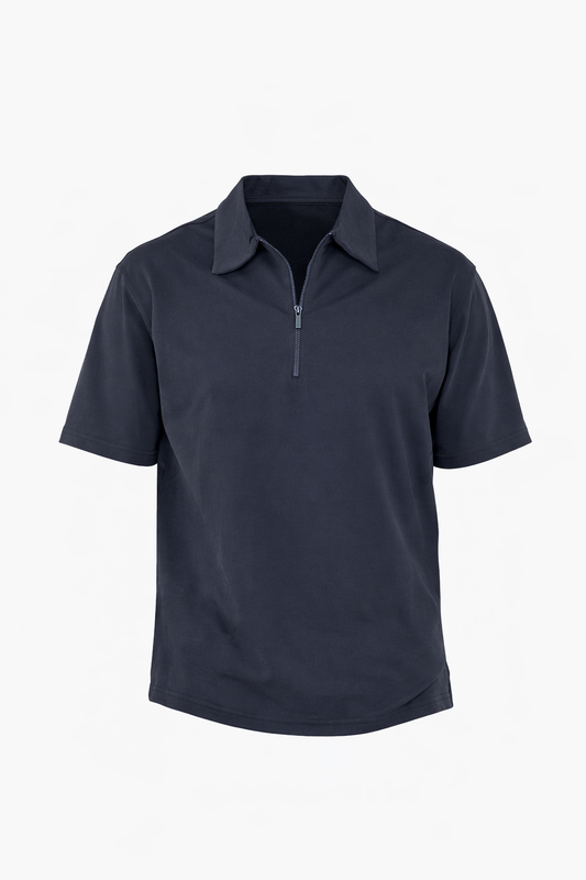 Black Half Zip Polo