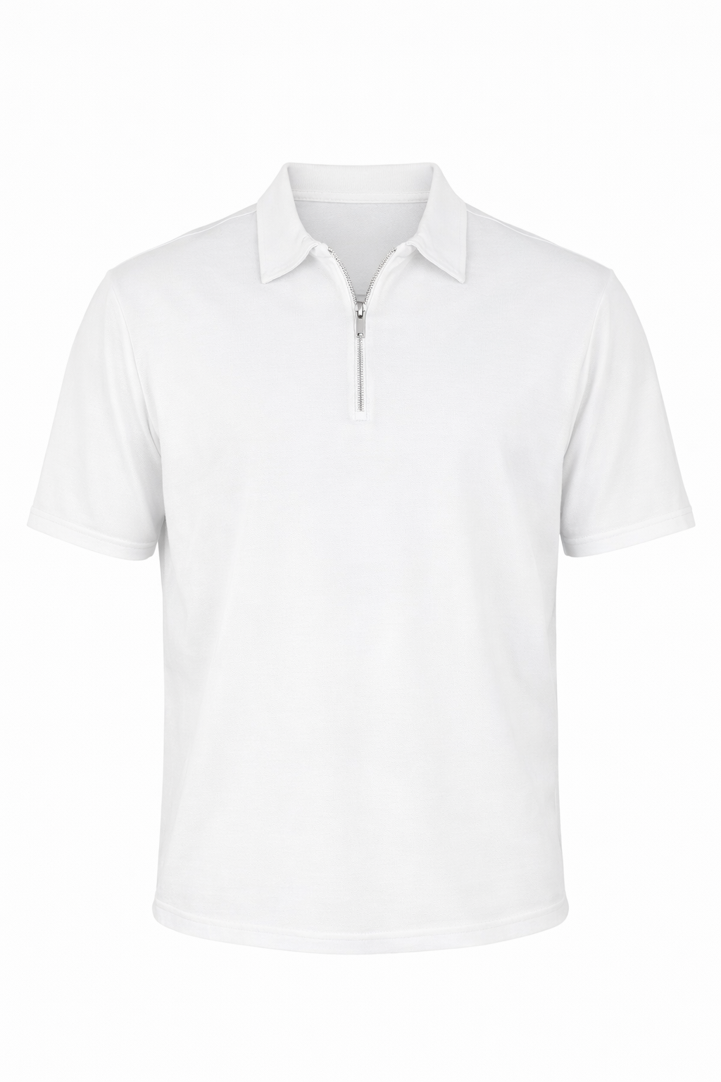 White Half Zip Polo