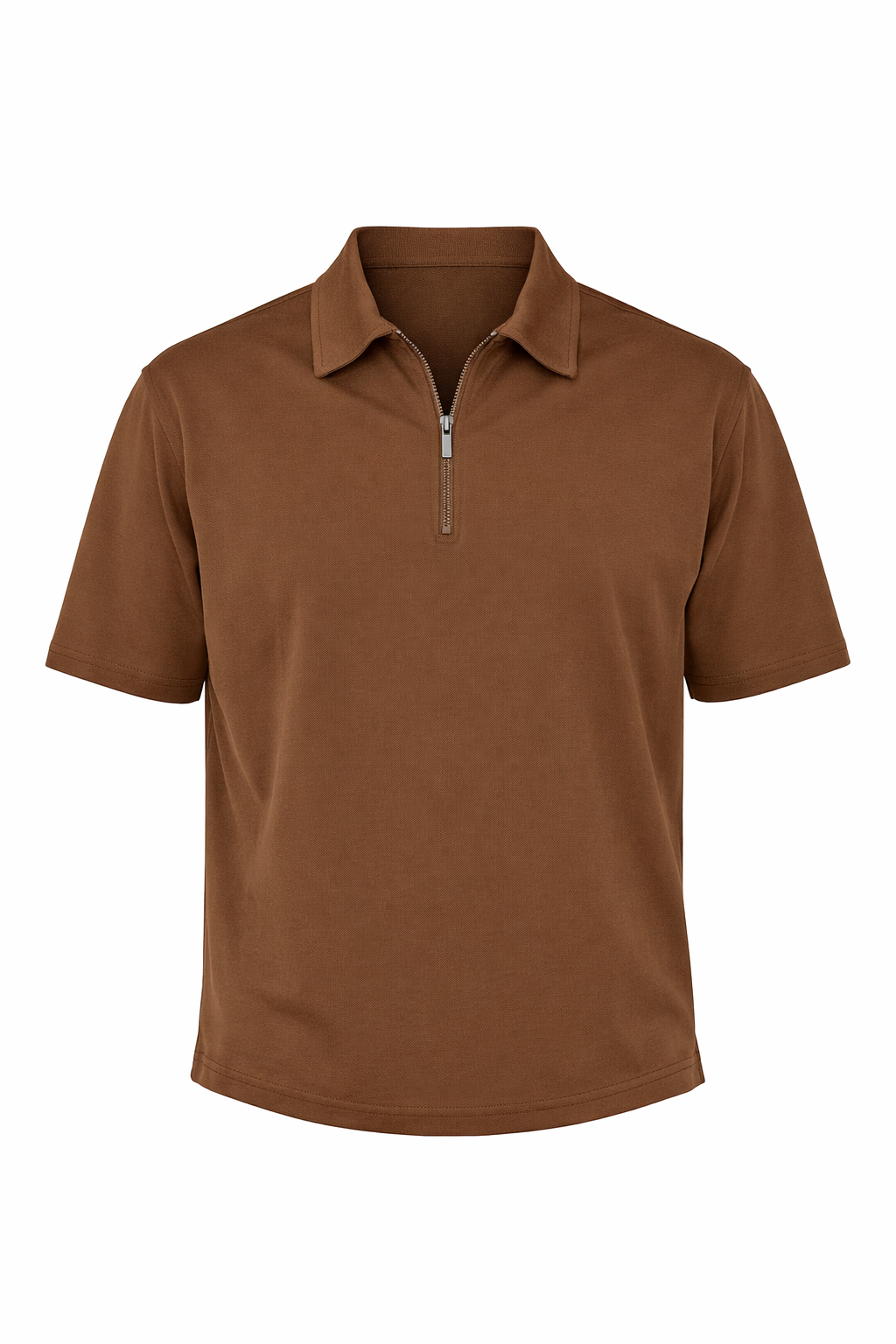 Brown Half Zip Polo