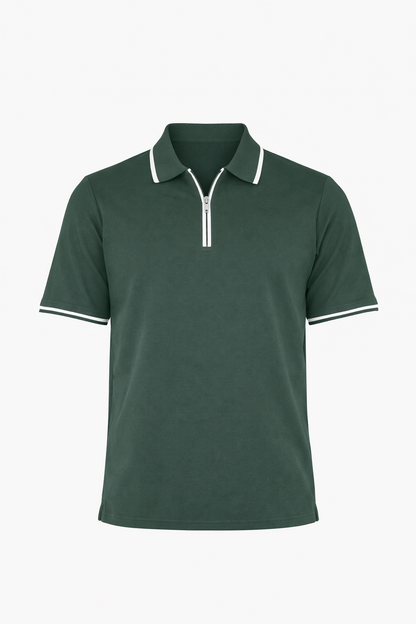 Green Half Zip Polo