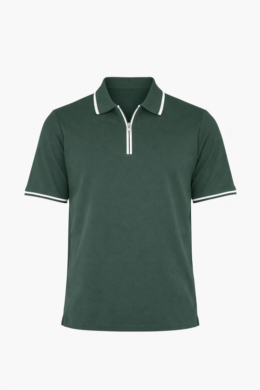 Green Half Zip Polo