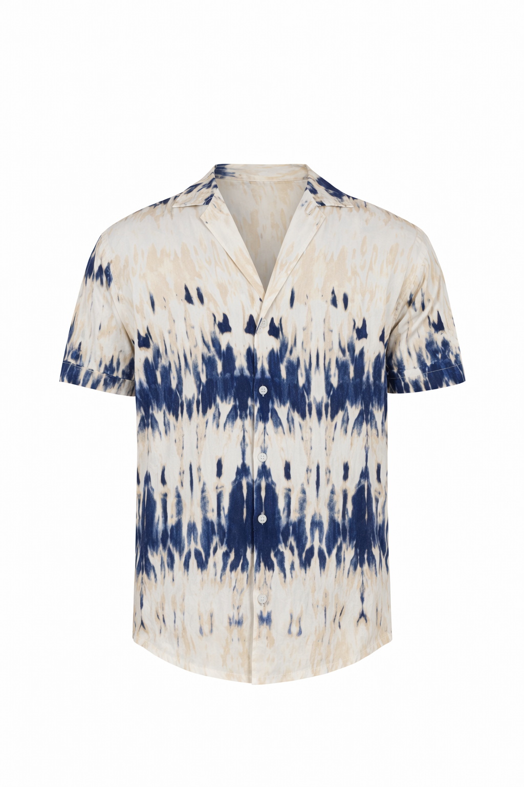 White & Navy Blue Pattern Shirt