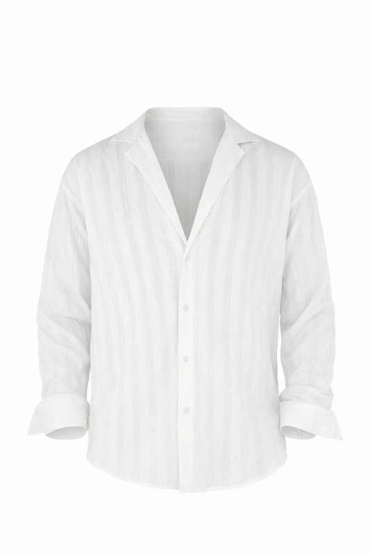 White Transparent Striped Shirt