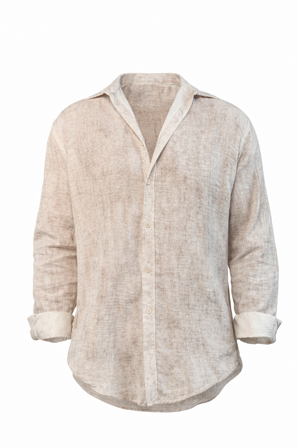 White Beige Washed Shirt