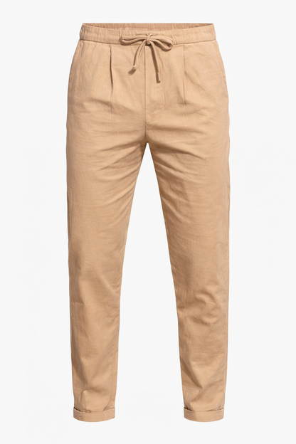 Dark Beige Linen Pants