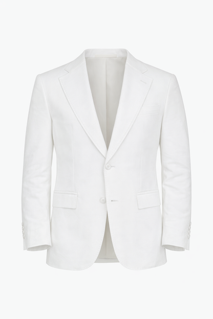 White Notch Lapel Blazer