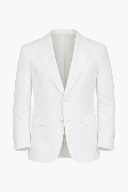 White Notch Lapel Blazer