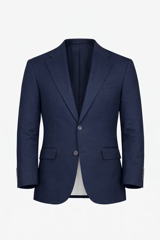 Navy Blue Notch Lapel Blazer