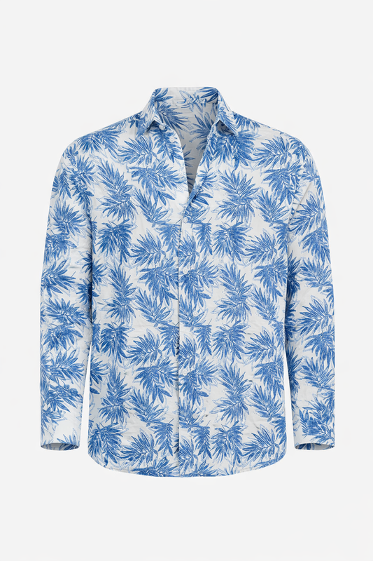 Floral White/Blue Chemise