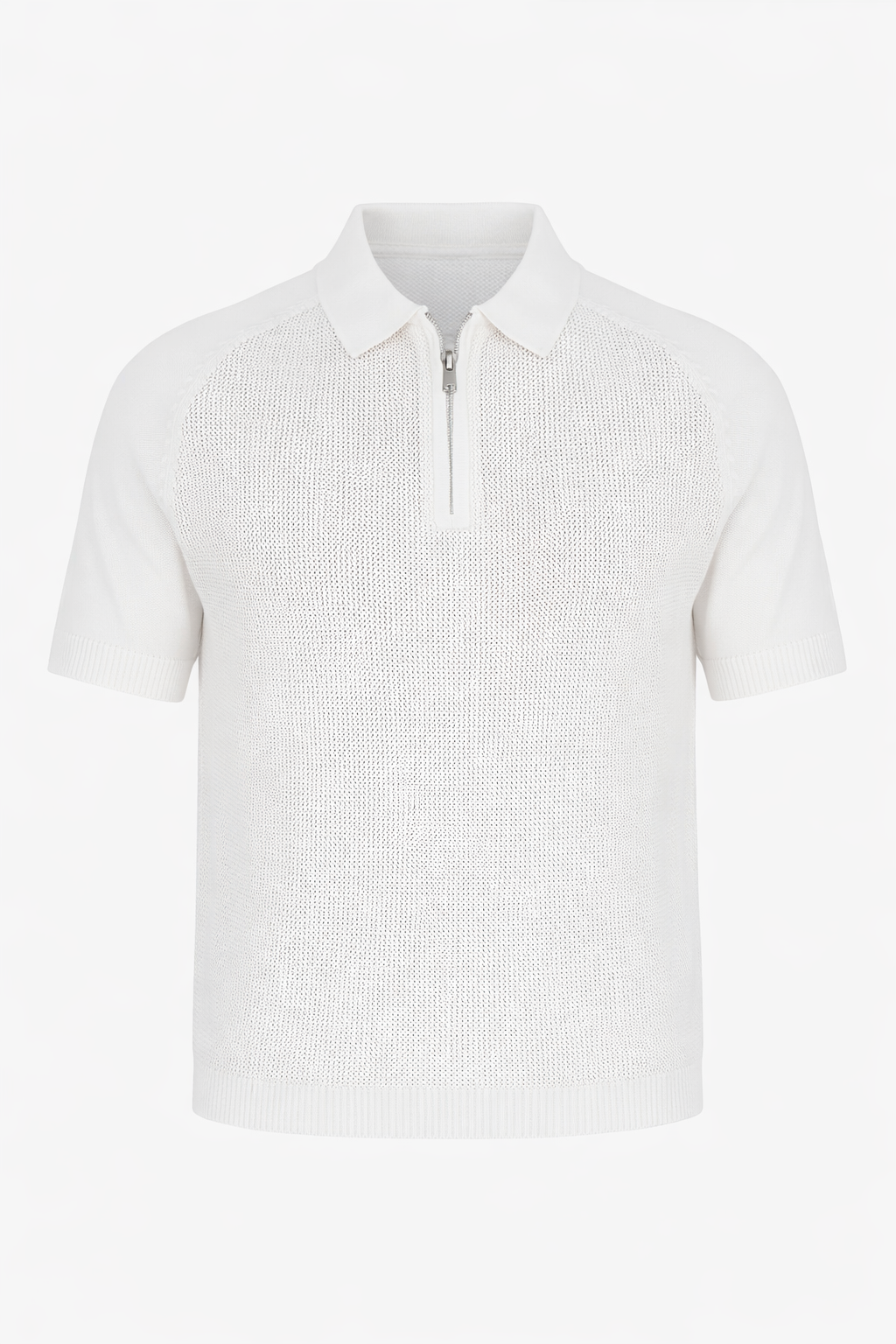 White Half Zip Polo